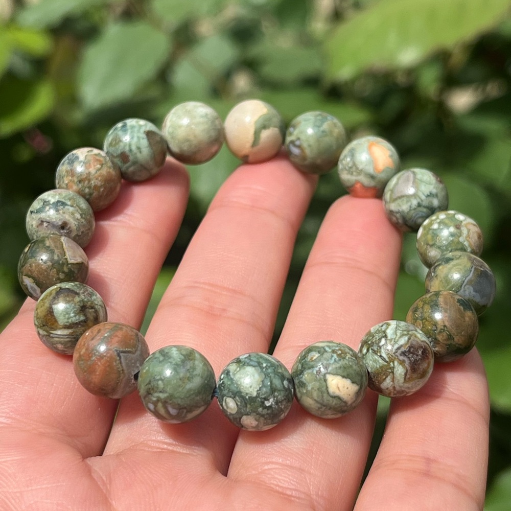 10mm stretchable beautiful fruit jasper bracelet‎